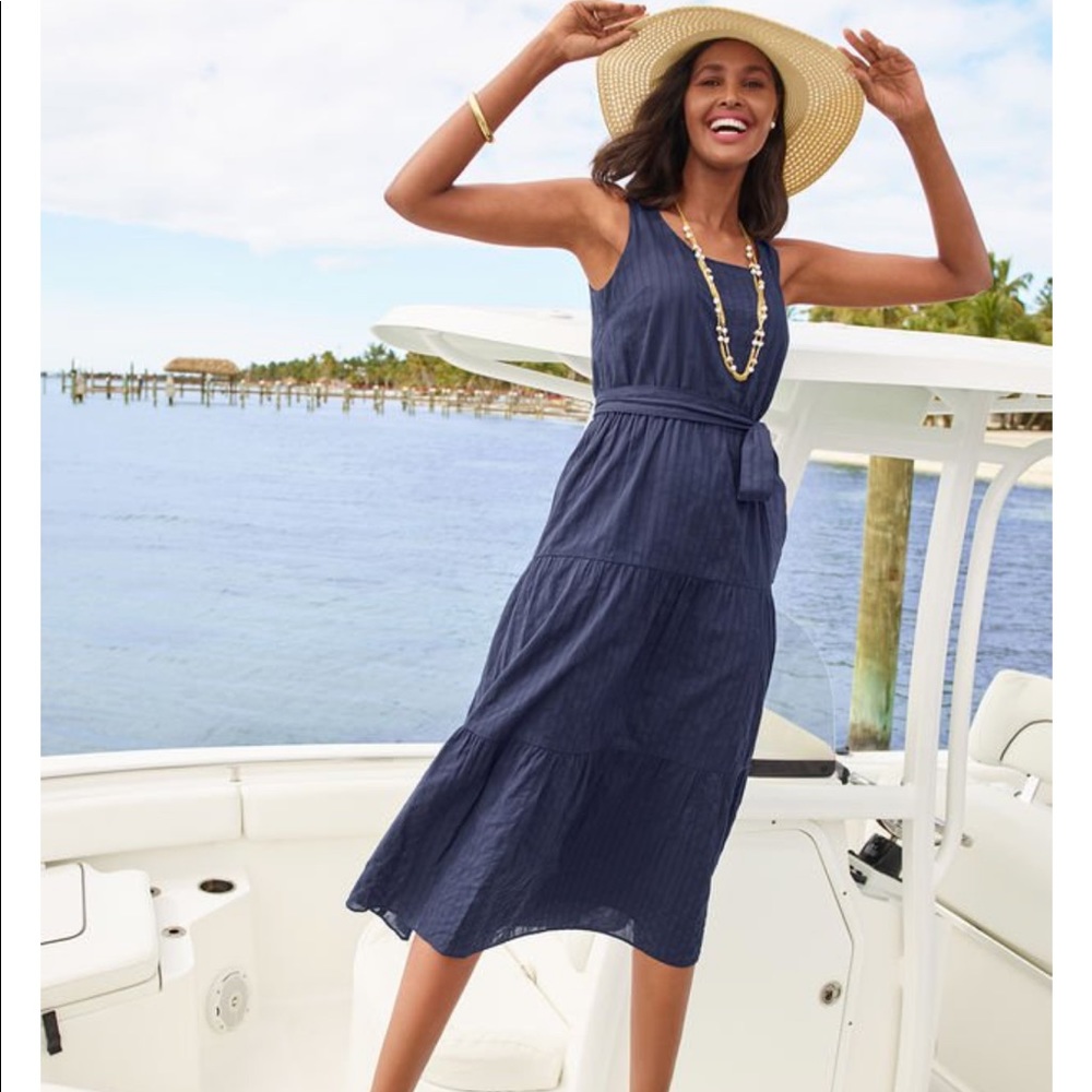 *SALE* NWT Talbots Tiered Maxi Dress 4 Indigo Blue